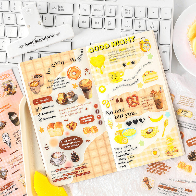 CAWPURI Autumn Letters Cut Film Stickers – 4Pcs Waterproof PET for Handbooks