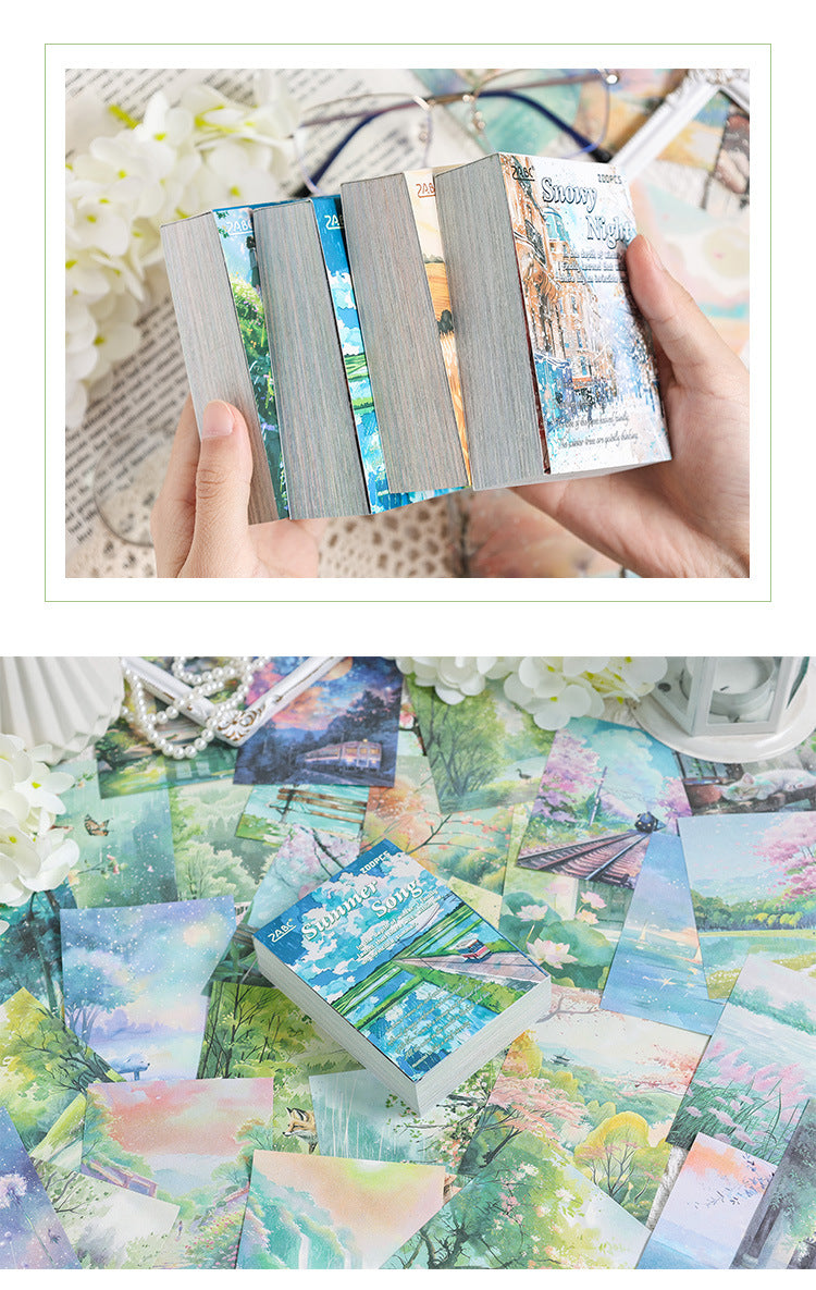 CAWPURI Four - Season Sticky Note Book – 200 Sheets of Scenic Designs