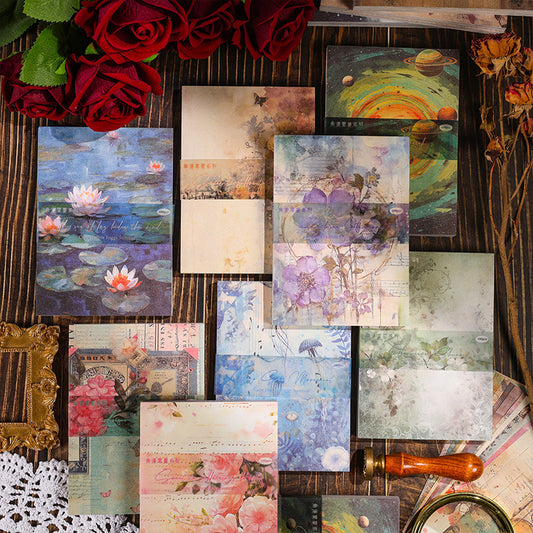 CAWPURI 100PCS Retro Wuxia Handbook Material Paper – Lightweight Collage Sheets