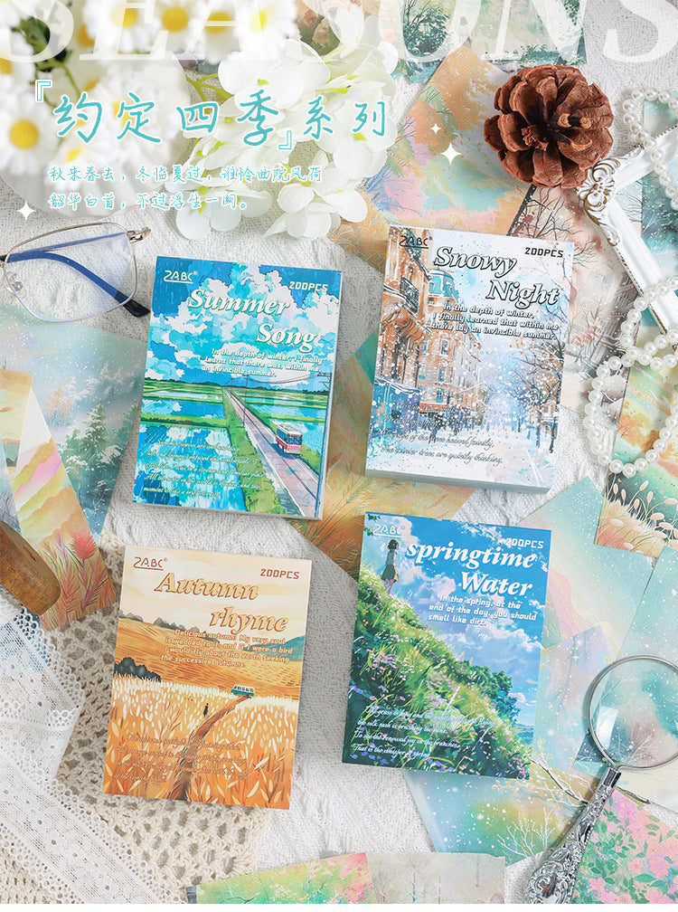 CAWPURI Four - Season Sticky Note Book – 200 Sheets of Scenic Designs