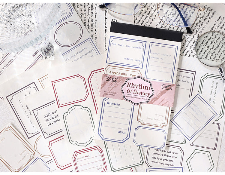 CAWPURI Ancient Rhyme Retro Notepad – 30 Sheets, 6 Styles for Handbooks