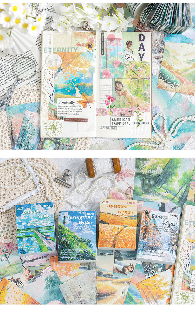 CAWPURI Four - Season Sticky Note Book – 200 Sheets of Scenic Designs