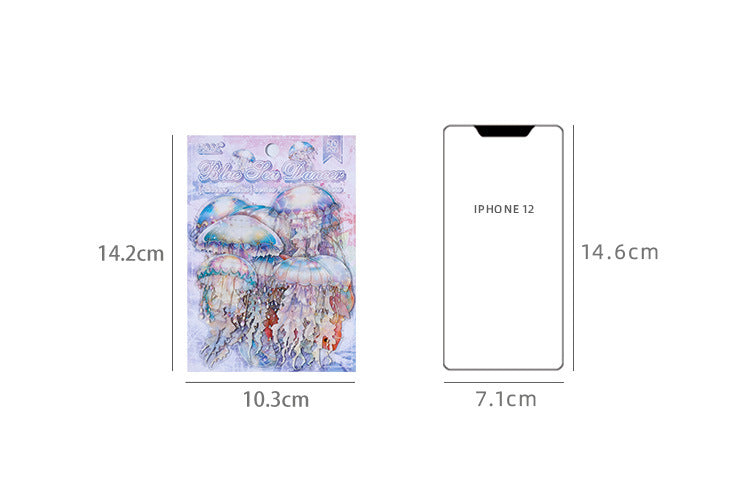 CAWPURI Ocean Waltz Jellyfish Stickers – 30PCS Waterproof PET for Handbooks