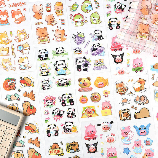 CAWPURI Cute Cartoon Waterproof Stickers – 16 Adorable Designs for Crafts