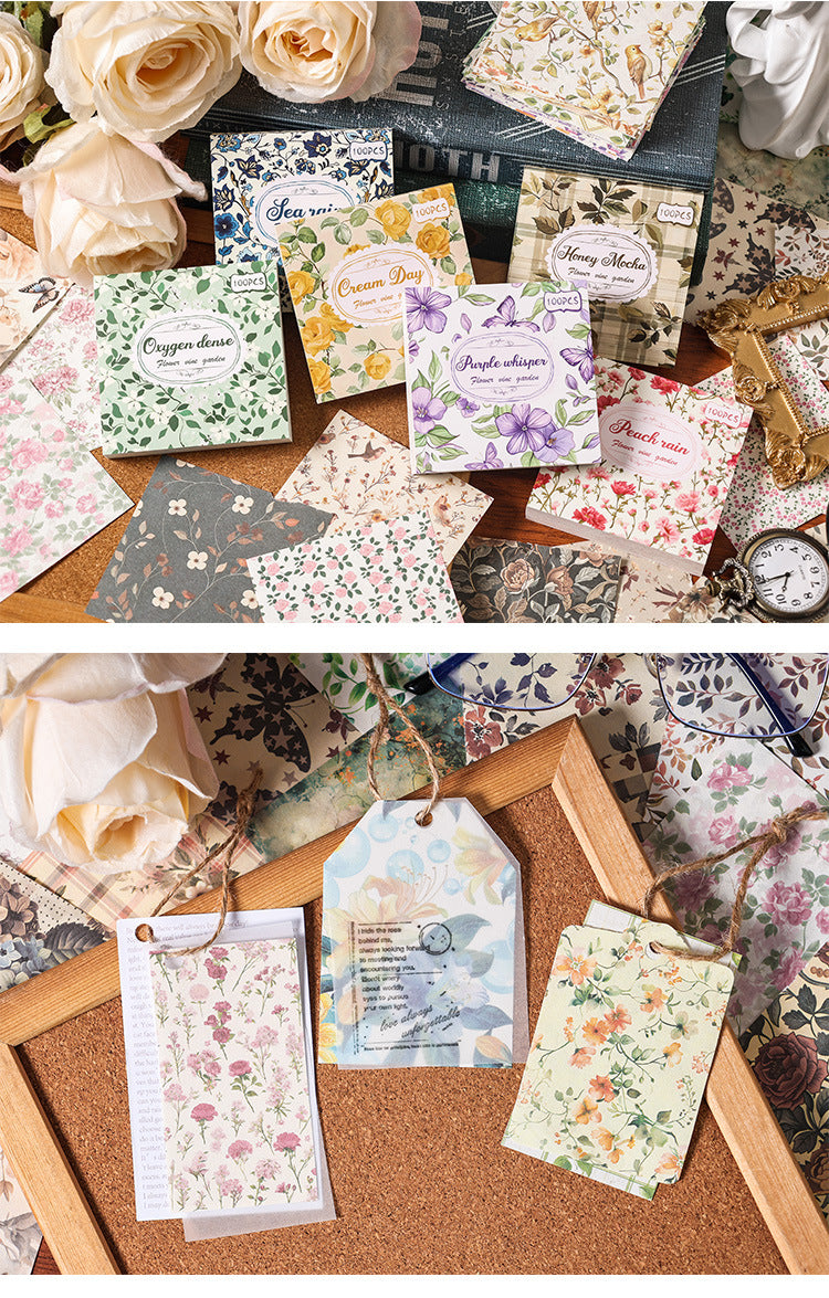 CAWPURI Mihua Manyuan Material Book – 100 Retro Pattern Sheets for Handbooks