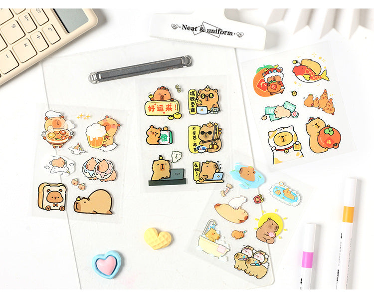 CAWPURI Cute Cartoon Waterproof Stickers – 16 Adorable Designs for Crafts
