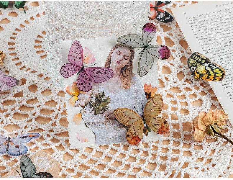 CAWPURI Variety Butterfly Stickers – 40PCS Cute Waterproof PVC for Crafts