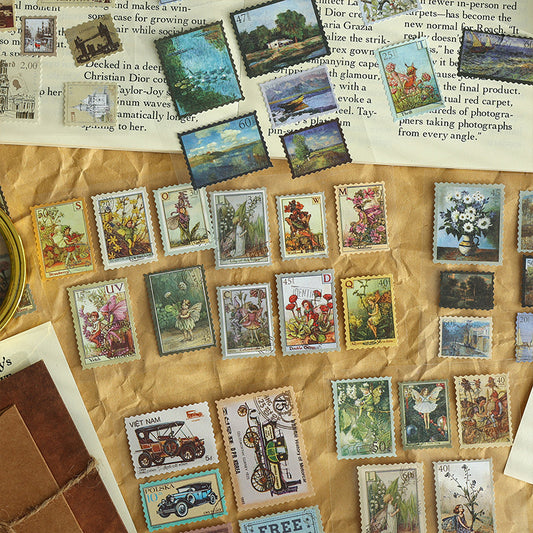 CAWPURI merchandise human messenger hand account sticker cute retro children's hand account sticker whole package set material wholesale