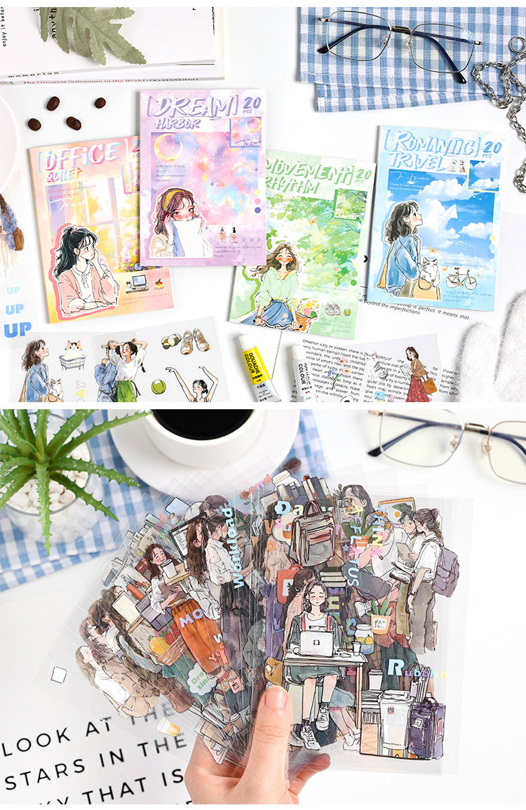 CAWPURI Chase the Ordinary Sticker Book – 20PCS Waterproof PET for Handbooks