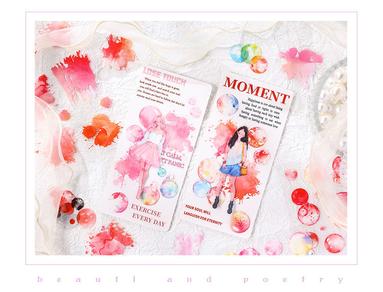 CAWPURI Glazed Sugar Heart Stickers – 4PCS Waterproof PET for Handbooks & DIY