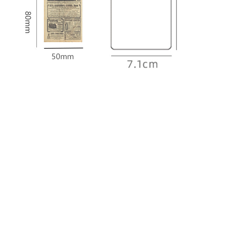 CAWPURI Past Notes Series Hand Account Material Paper Cute Retro Non-sticky Stickers 60 Material Books Wholesale