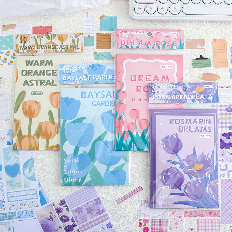 CAWPURI Half - Sugar Diary Handbook Sticker Book – 30 Adorable Designs