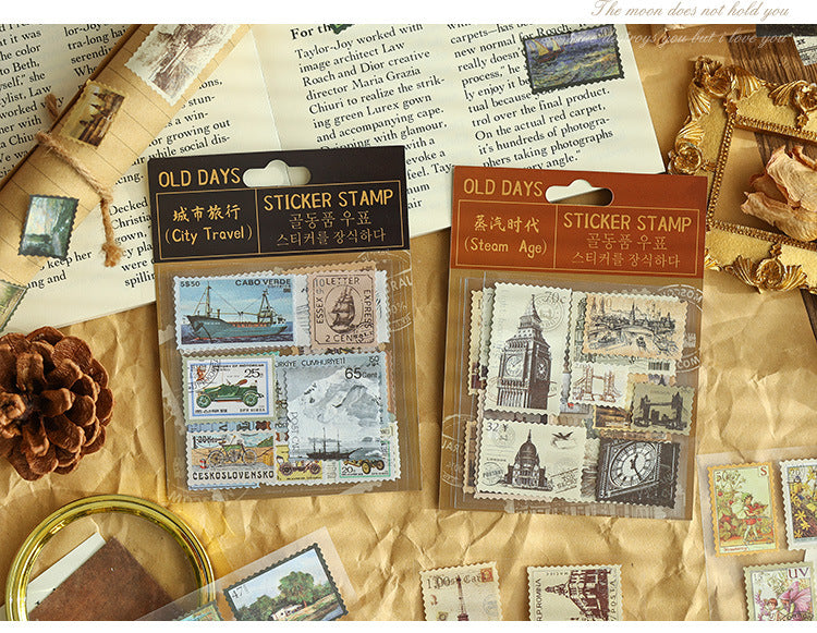 CAWPURI merchandise human messenger hand account sticker cute retro children's hand account sticker whole package set material wholesale