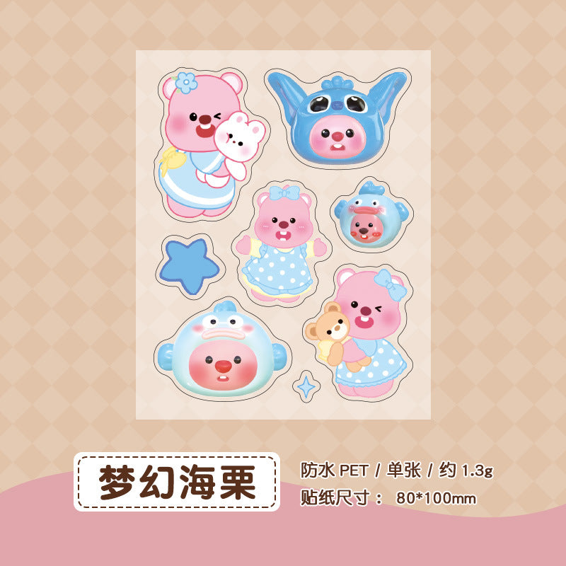 CAWPURI Cute Cartoon Waterproof Stickers – 16 Adorable Designs for Crafts