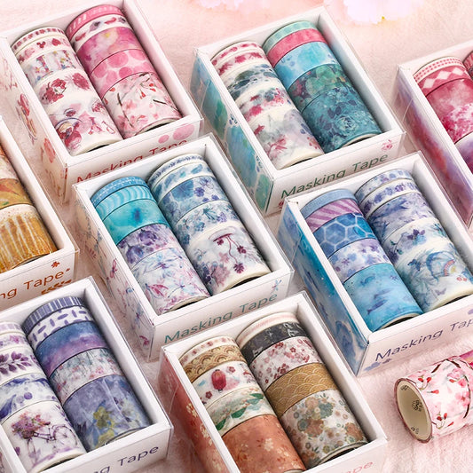 CAWPURI 26 Designs 10pcs/box Cute Cartoon Animals Washi Tapes Scrapbooking DIY Deco Creative Japanese Kawaii Masking Tapes