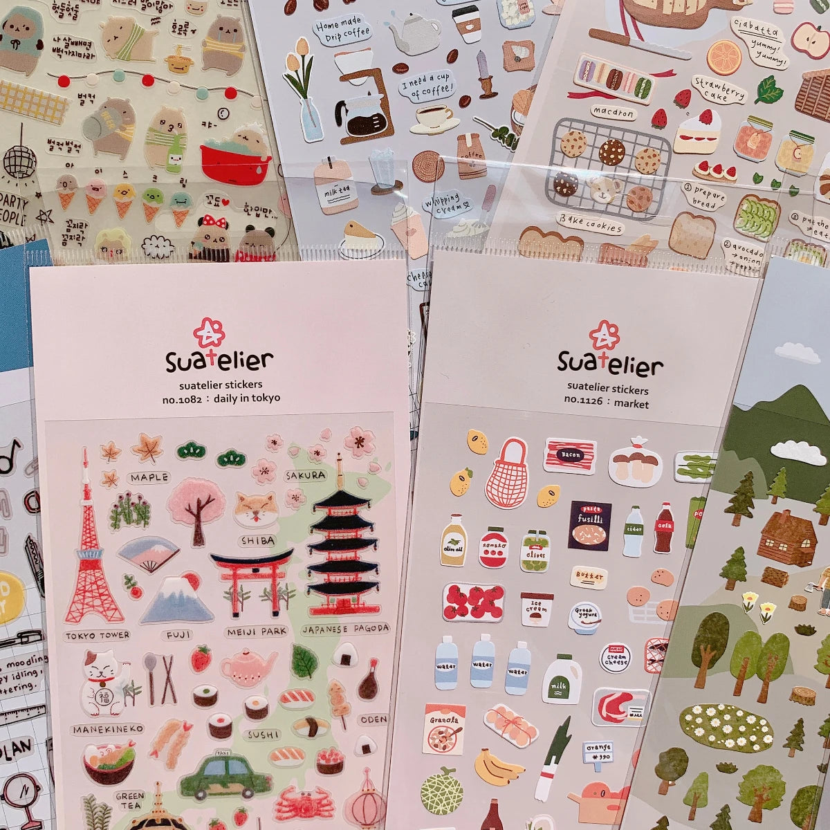 CAWPURI Korean Import Suatelier Kawaii Daily Life Food Animals Cute Stickers Scrapbooking Diy Journal Stationery Sticker Gift