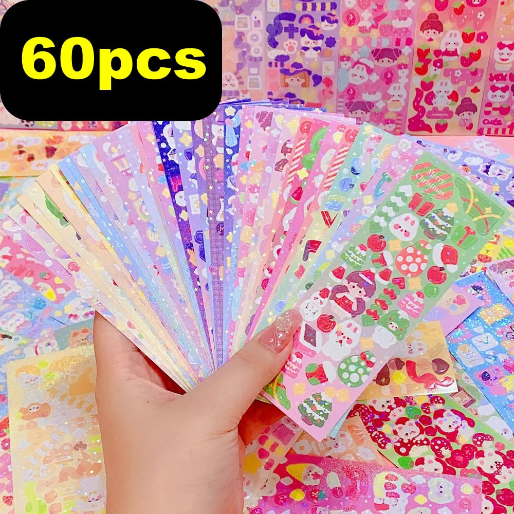 CAWPURI Kawaii Stickers for Kids Cute Stationary Aesthetic Diary Decoration Art Supplies Stickers for Scrapbooking Lot Korean Paper Desk