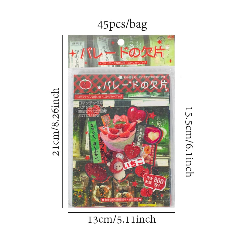 CAWPURI 3Style 45Pcs/bag cut film sticker book for DIY handbook phone case photo frame album scrapbook hang tag card decoration