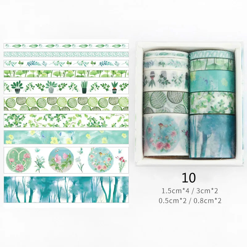 CAWPURI 26 Designs 10pcs/box Cute Cartoon Animals Washi Tapes Scrapbooking DIY Deco Creative Japanese Kawaii Masking Tapes