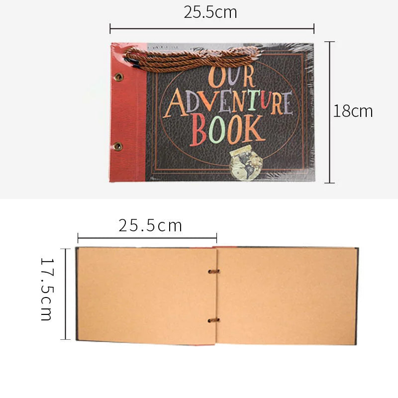 Photo Album DIY Handmade Photo Album Scrapbook Our Adventure Book Retro Kraft Album Anniversary Wedding Memory Mother's Day Gift