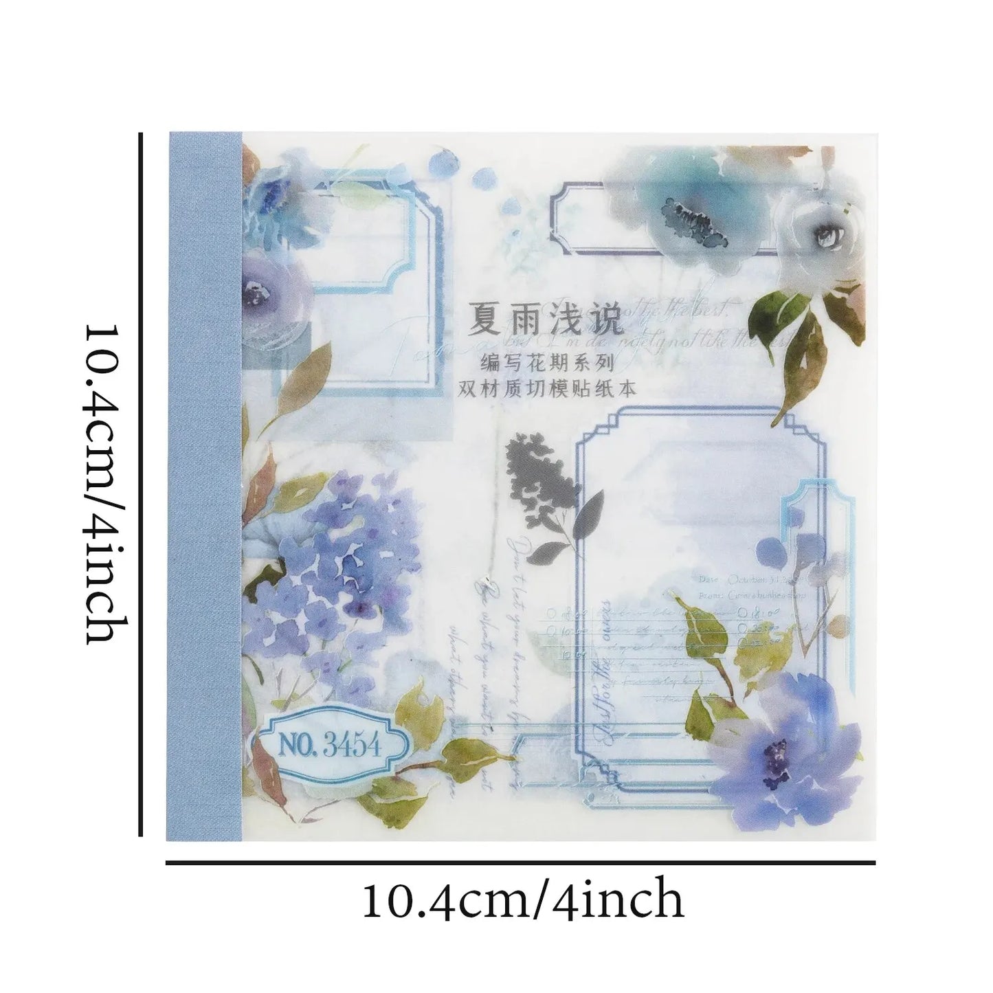 CAWPURI 4Style 20pcs/book INS Floral Sticker Book Four Seasons Theme Cutting Scrapbook Dual-material Handbook DIY Decorative Stickers