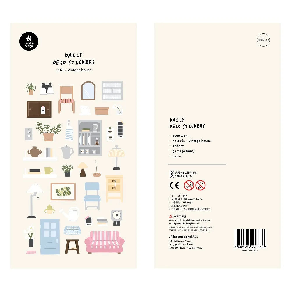 CAWPURI Korean Import Suatelier Kawaii Daily Life Food Animals Cute Stickers Scrapbooking Diy Journal Stationery Sticker Gift