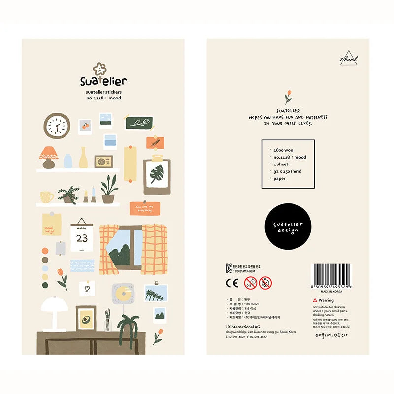 CAWPURI Korean Import Suatelier Kawaii Daily Life Food Animals Cute Stickers Scrapbooking Diy Journal Stationery Sticker Gift