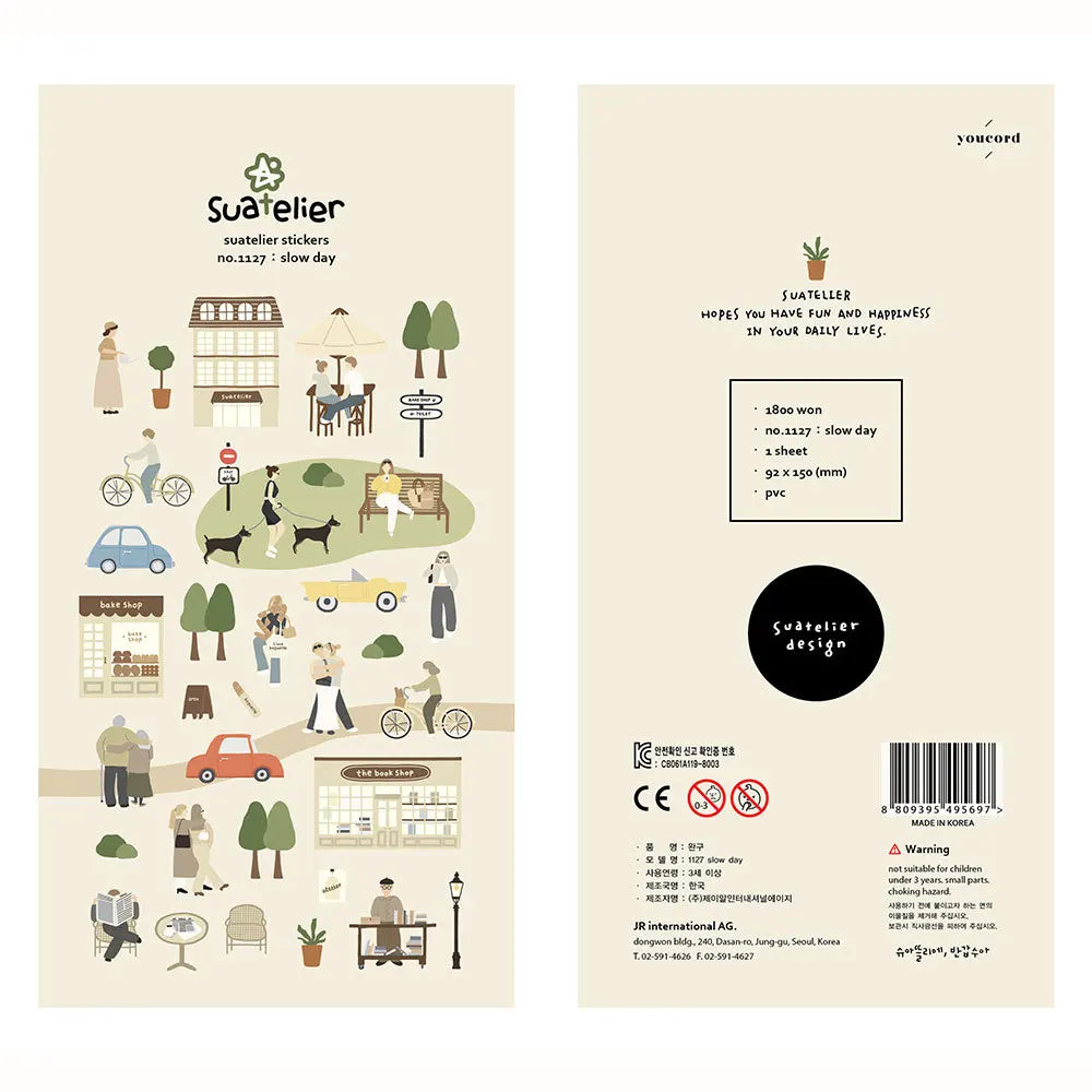 CAWPURI Korean Import Suatelier Kawaii Daily Life Food Animals Cute Stickers Scrapbooking Diy Journal Stationery Sticker Gift