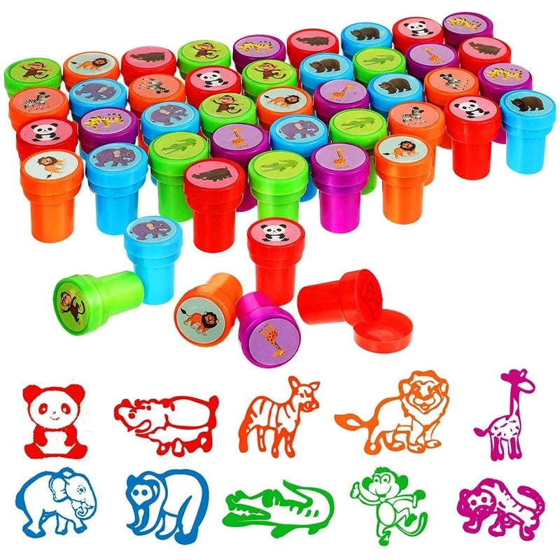 CAWPURI 10pcs Assorted Stamps for Kids Self-ink Stamps Children Toy Stamps Smiley Face Seal Scrapbooking DIY Painting Photo Album Decor