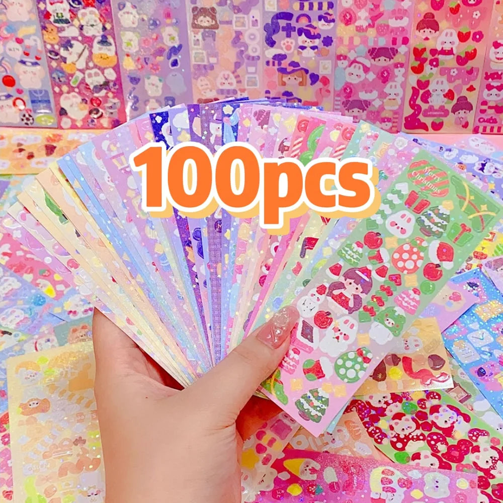 CAWPURI Kawaii Stickers for Kids Cute Stationary Aesthetic Diary Decoration Art Supplies Stickers for Scrapbooking Lot Korean Paper Desk