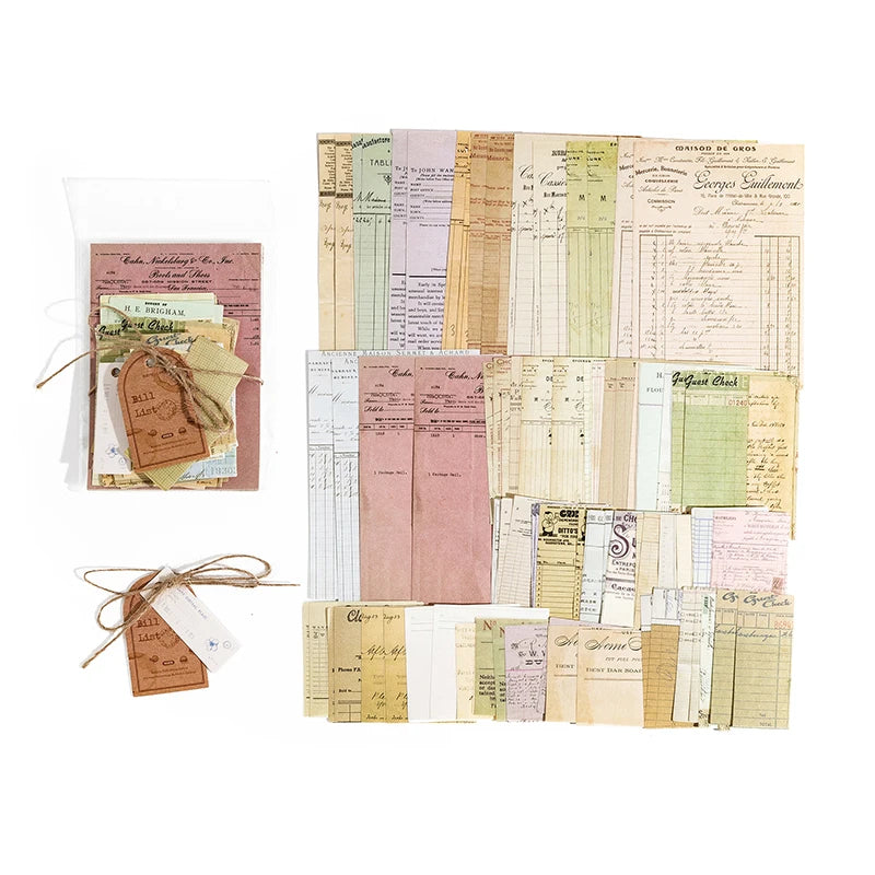 CAWPURI 100pcs/pack Decor Scrapbook Vintage Materials Paper Combo Kit DIY Junk Journal Collage Photo Album Retro Background paper