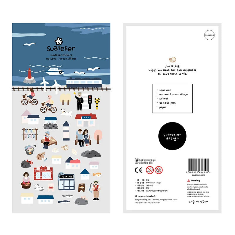 CAWPURI Korean Import Suatelier Kawaii Daily Life Food Animals Cute Stickers Scrapbooking Diy Journal Stationery Sticker Gift