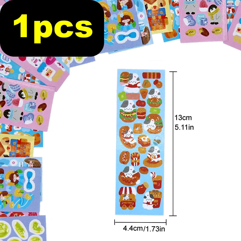 CAWPURI Kawaii Stickers for Kids Cute Stationary Aesthetic Diary Decoration Art Supplies Stickers for Scrapbooking Lot Korean Paper Desk