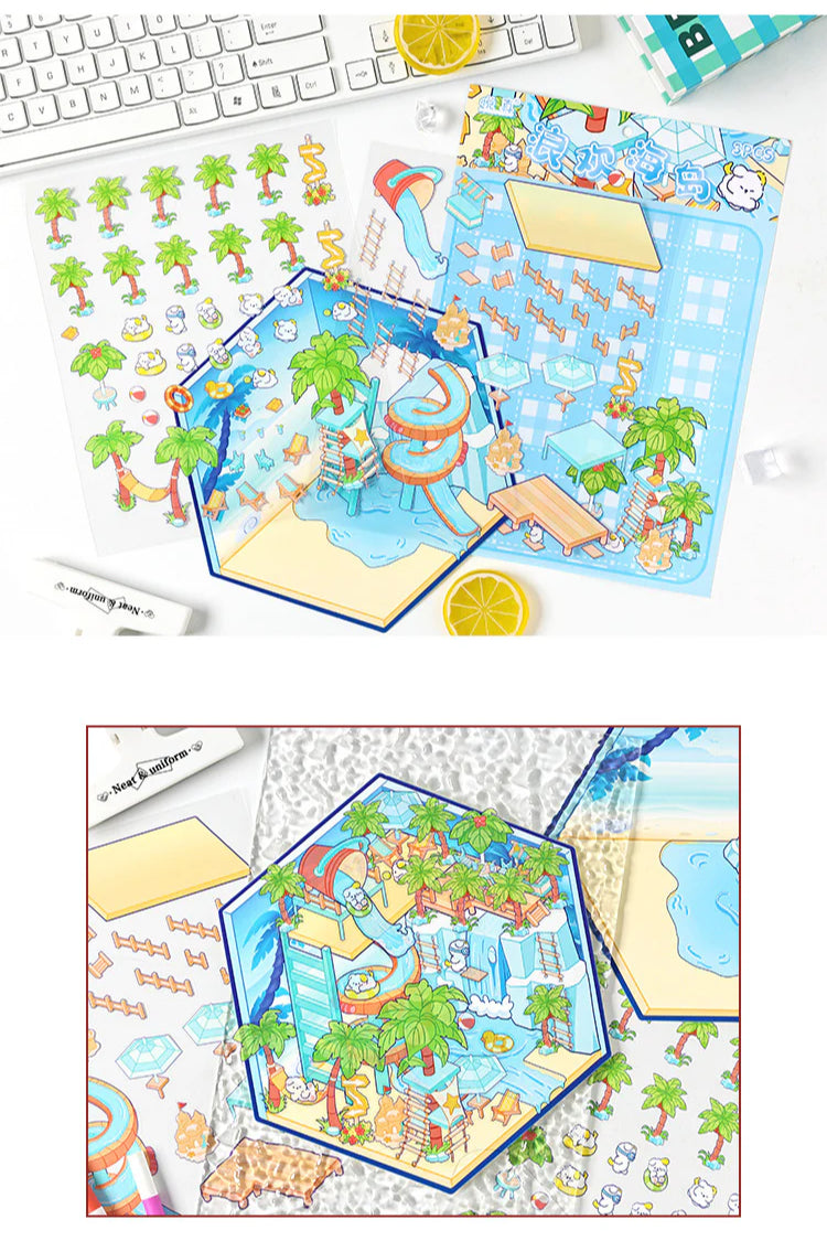 CAWPURI Four Seasons 3D Landscaping Stickers - Create Your Own Miniature Worlds