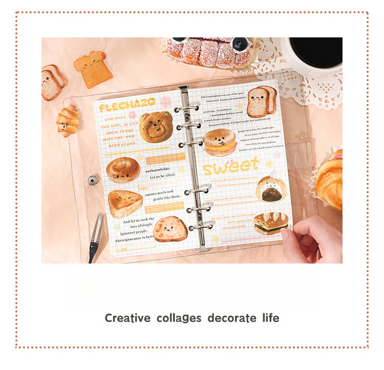 CAWPURI Yuezhen Cute Bread Handbook Stickers – 20 Adorable Designs
