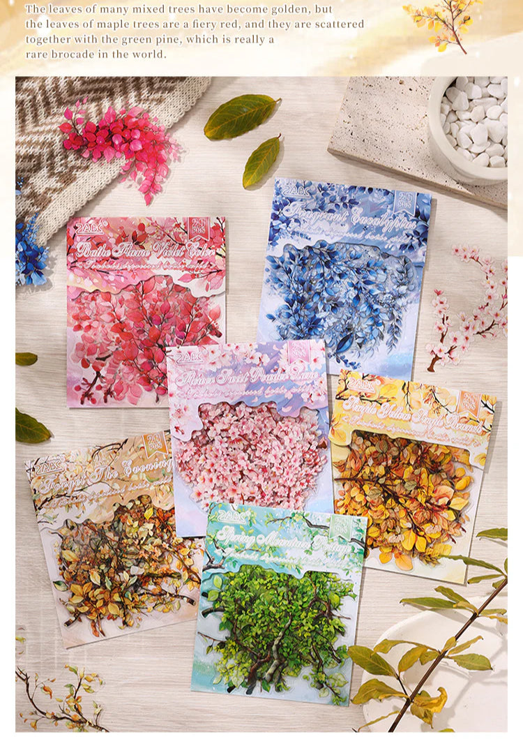 CAWPURI Chun Yu Muye Sticker Pack – 20PCS Floral Delights