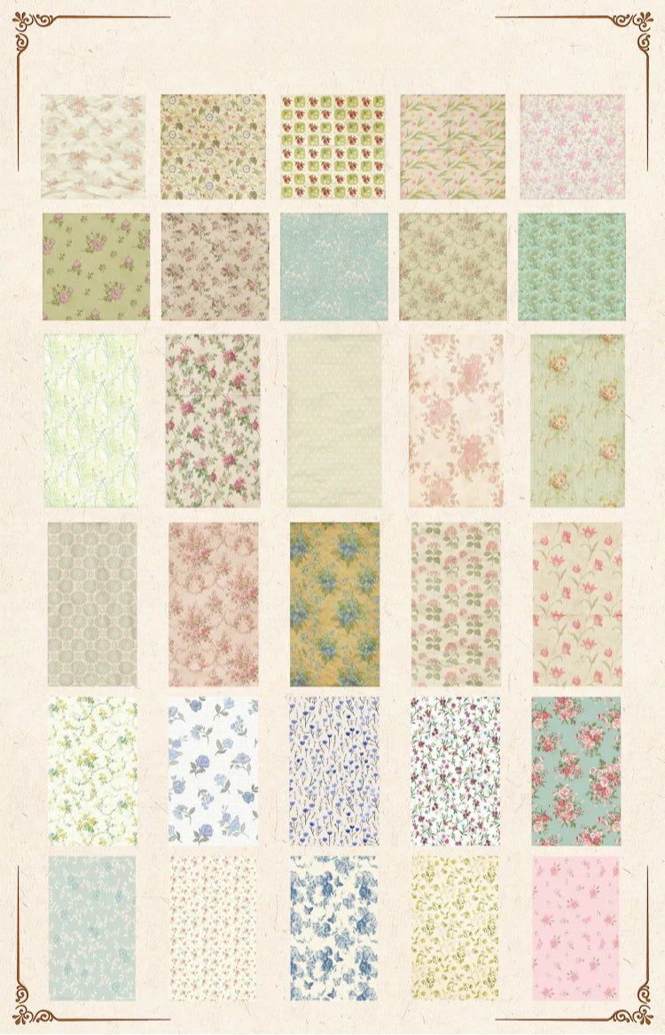 CAWPURI Country Garden Handbook Stickers – 60 Sheets, 6 Retro Styles