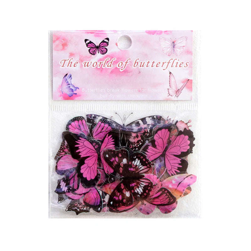 CAWPURI Butterfly Garden Stickers – 40PCS Waterproof PET for Handbooks & DIY