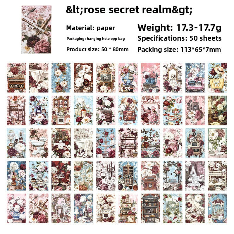 CAWPURI 100PCS Retro Wuxia Handbook Material Paper – Lightweight Collage Sheets