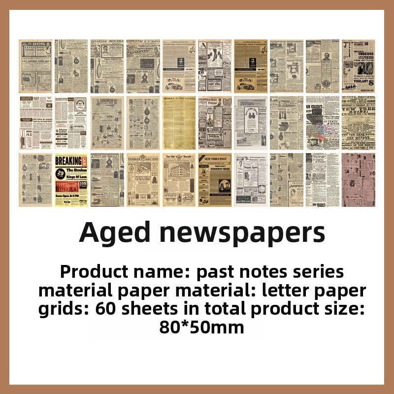 CAWPURI 100PCS Retro Wuxia Handbook Material Paper – Lightweight Collage Sheets