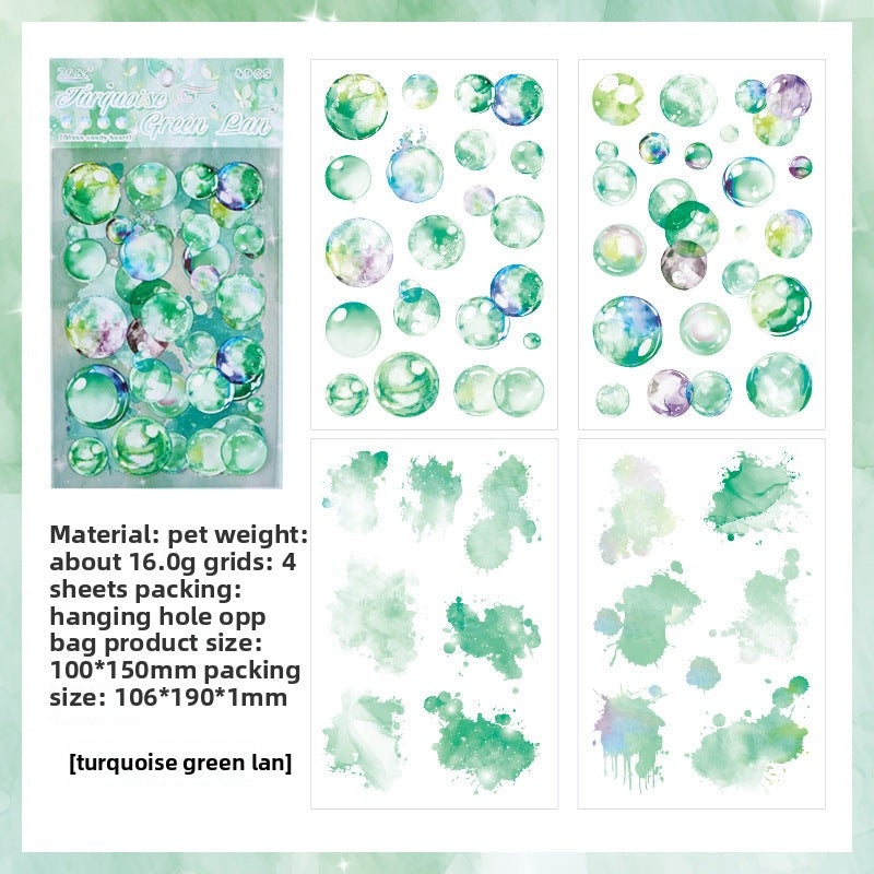 CAWPURI Glazed Sugar Heart Stickers – 4PCS Waterproof PET for Handbooks & DIY