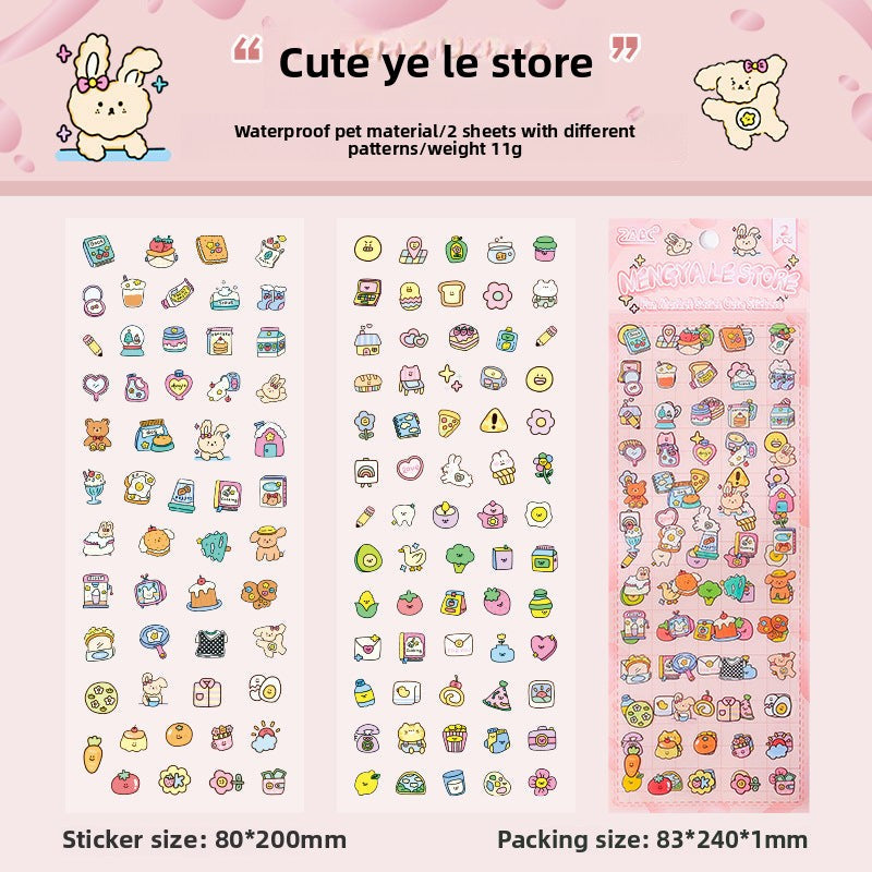 CAWPURI Fun Market Cute Cartoon Handbook Stickers – 20 Adorable Designs