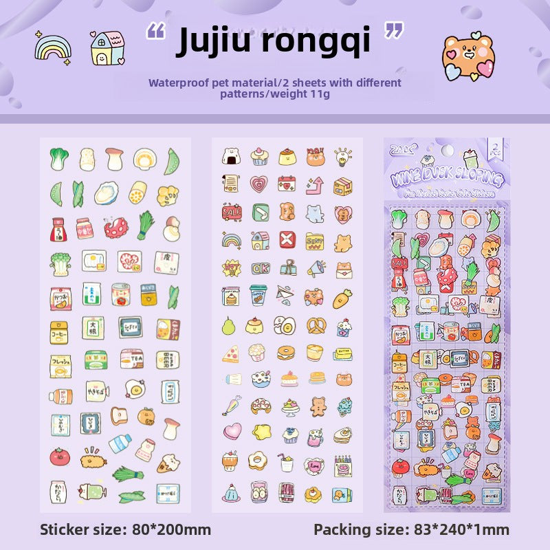 CAWPURI Fun Market Cute Cartoon Handbook Stickers – 20 Adorable Designs