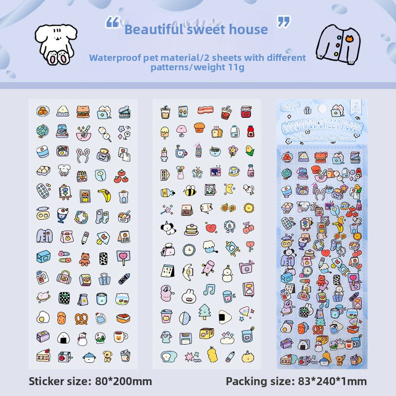 CAWPURI Fun Market Cute Cartoon Handbook Stickers – 20 Adorable Designs