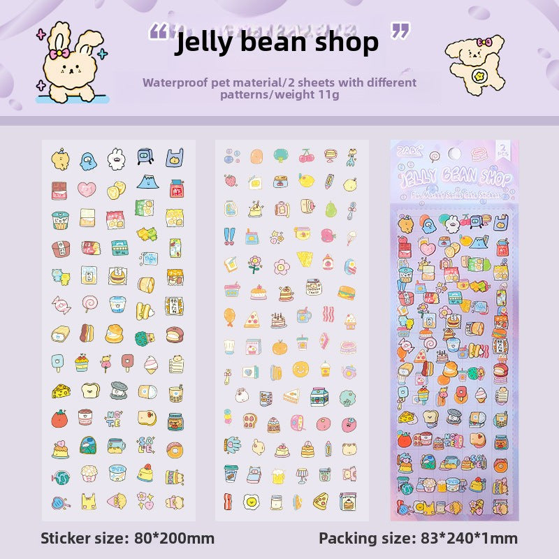 CAWPURI Fun Market Cute Cartoon Handbook Stickers – 20 Adorable Designs