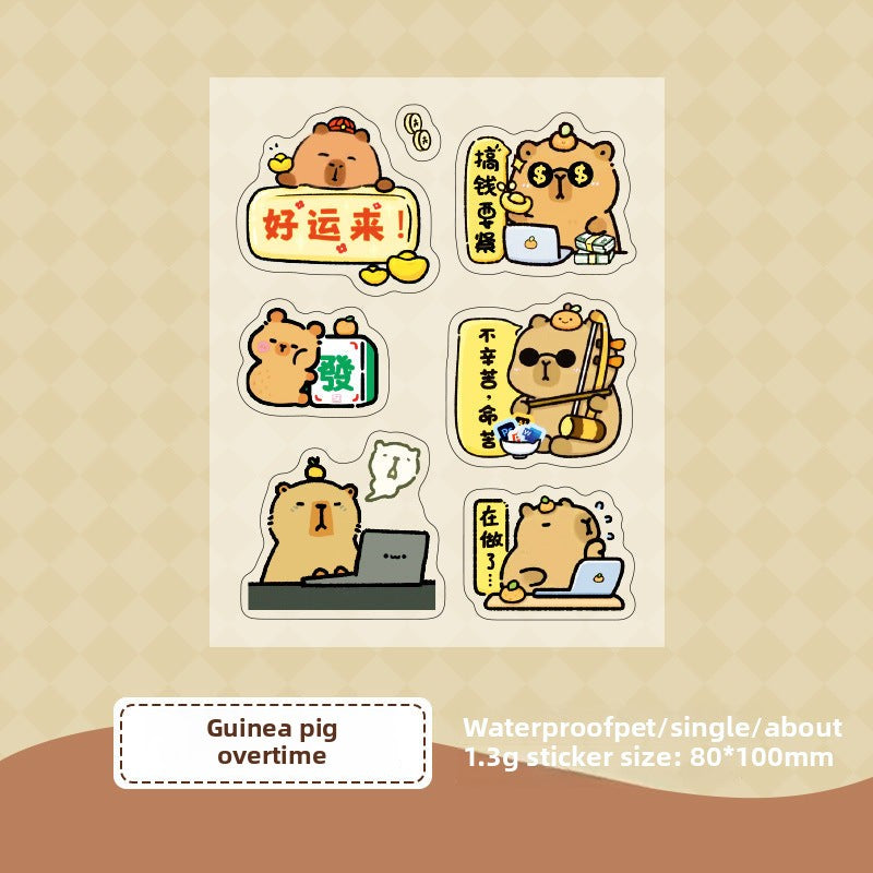 CAWPURI Cute Cartoon Waterproof Stickers – 16 Adorable Designs for Crafts