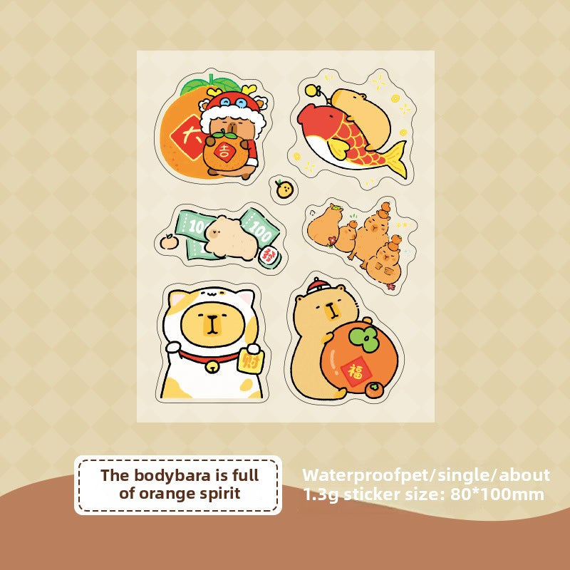 CAWPURI Cute Cartoon Waterproof Stickers – 16 Adorable Designs for Crafts