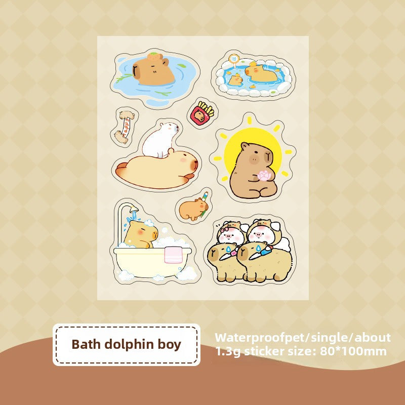 CAWPURI Cute Cartoon Waterproof Stickers – 16 Adorable Designs for Crafts
