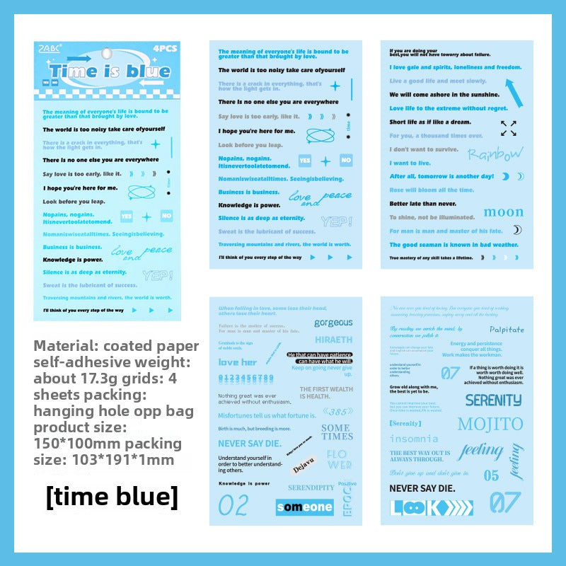 CAWPURI Retro Handwriting Heart Stickers – Long English Creative Stickers for Handbooks