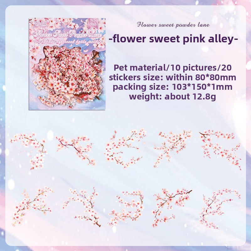 CAWPURI Chun Yu Muye Sticker Pack – 20PCS Floral Delights